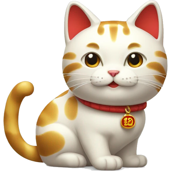 lucky cat with the number thirteen emoji