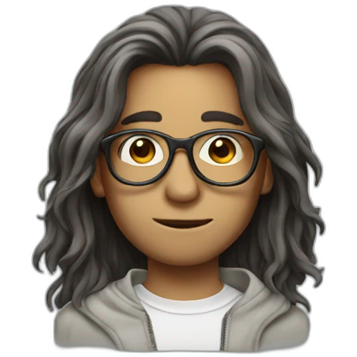 boy long hair smoke  glasses emoji