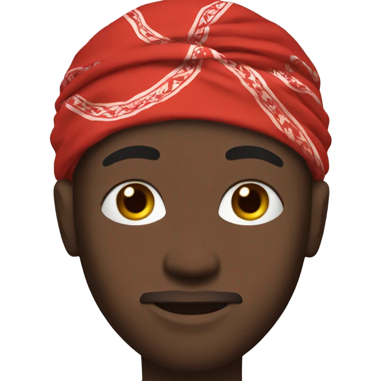Red bandanna ￼on black man emoji