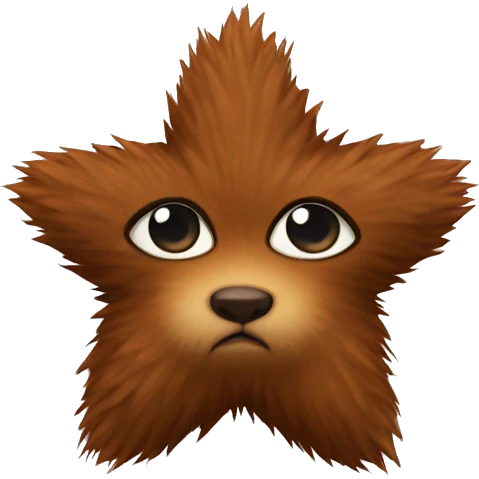 Brown furry seven-pointed star emoji