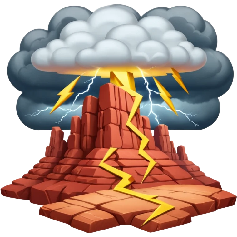 create a red rock style thunder emoji