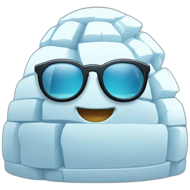 igloo with cool big glasses emoji