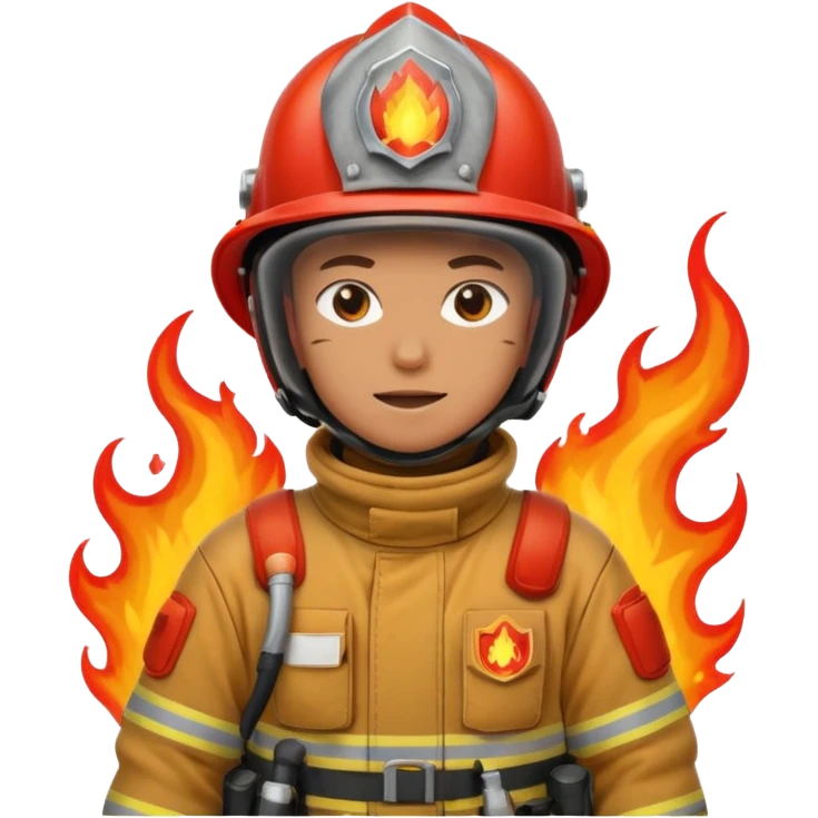 Firefighter on fire emoji