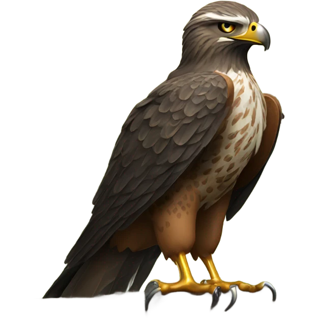 Hawk with a gun in the woods  emoji