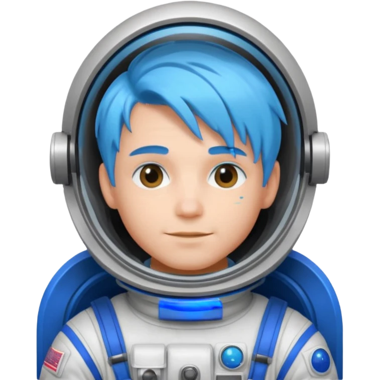 Male astronaut with neon-blue hair emoji