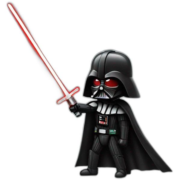 dark vador qui tient un sabre laser rouge emoji