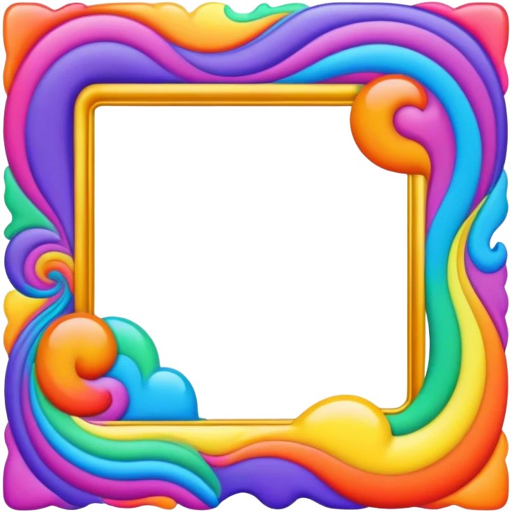 Psychedelic colored photo frame emoji