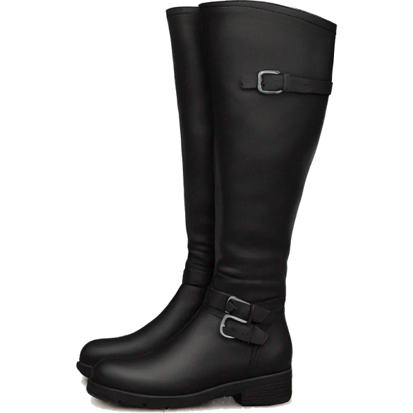 Black leather knee high boots emoji