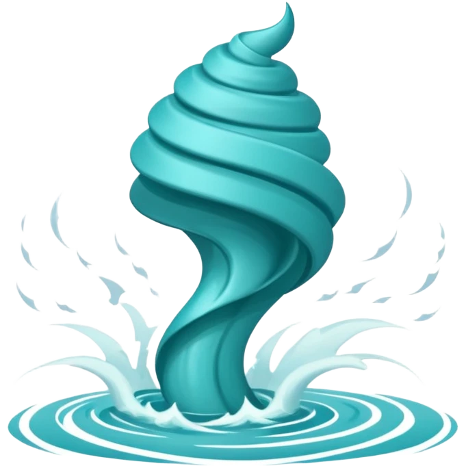 Swirling tornado coming out of the water mark the colur teal emoji