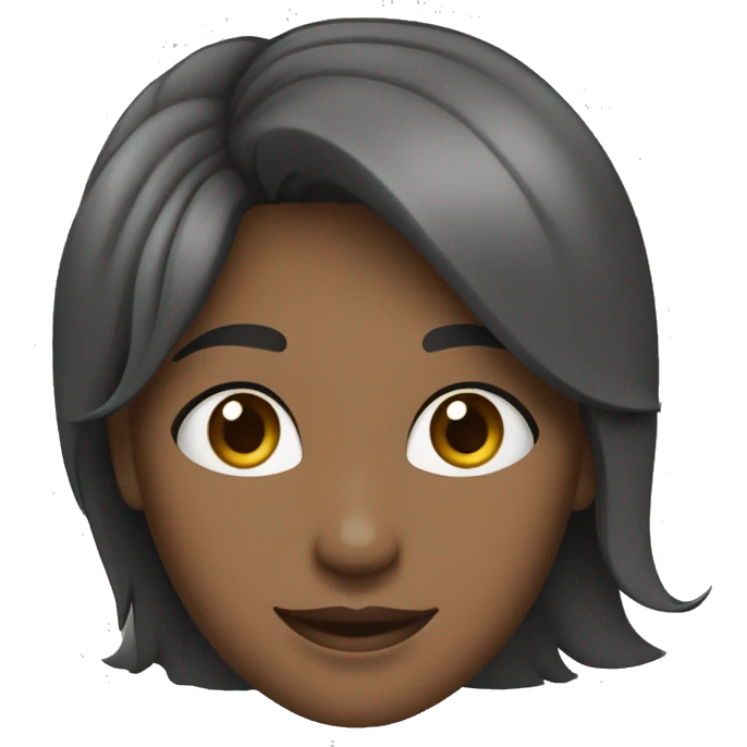 Mulher branca cabelo preto liso médio piscando de um olho só com um sorriso emoji