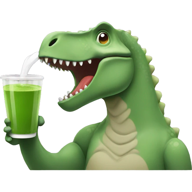 dinosaur drinking matcha emoji
