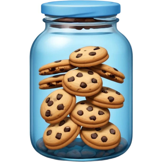Blue jar full of cookies emoji