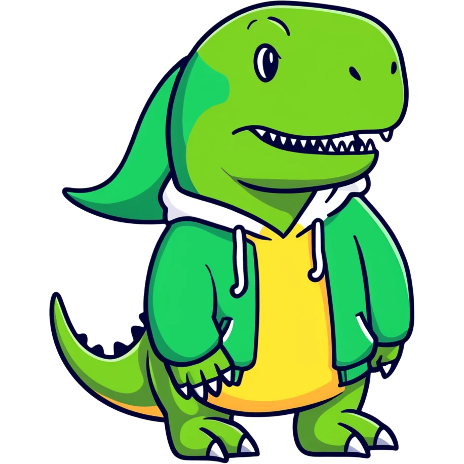 Trex wearing hoody emoji