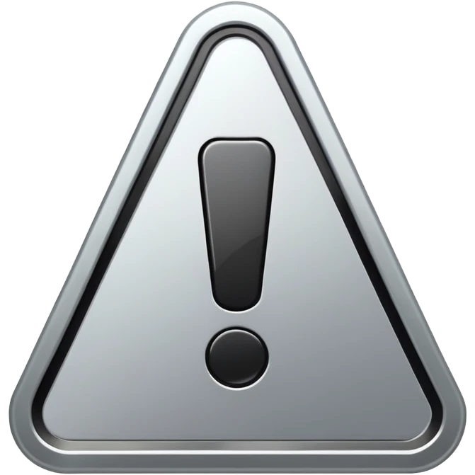 A limitation sign that is grey with a exclamation mark that is black in the middle. emoji
