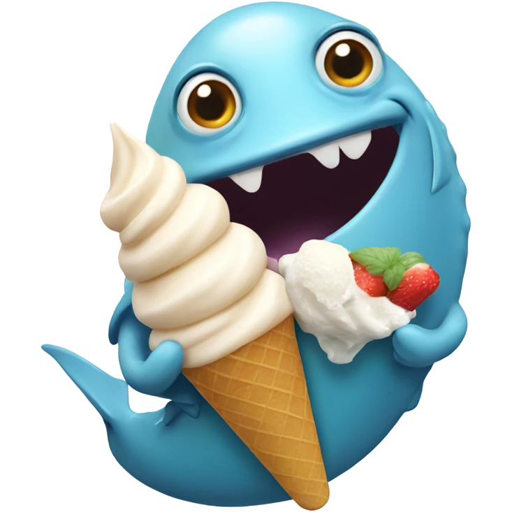 fish eating ice cream  emoji