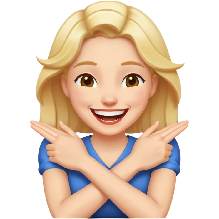 women crossed hands laughing  emoji