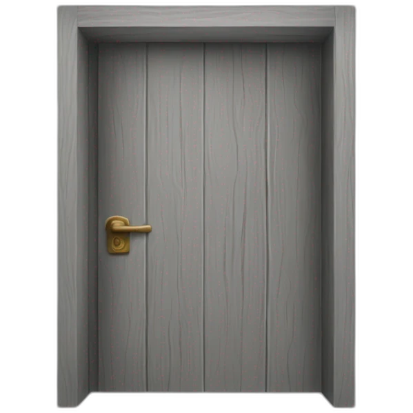 One gray wood open door perspective emoji