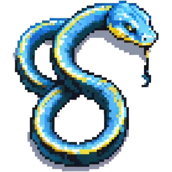 Minimalist Python programming language logo with simplified blue and yellow snake silhouette emoji