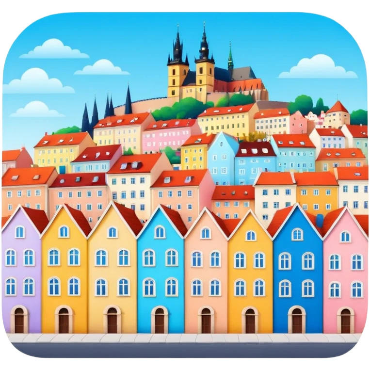 Colourful houses in Praag emoji