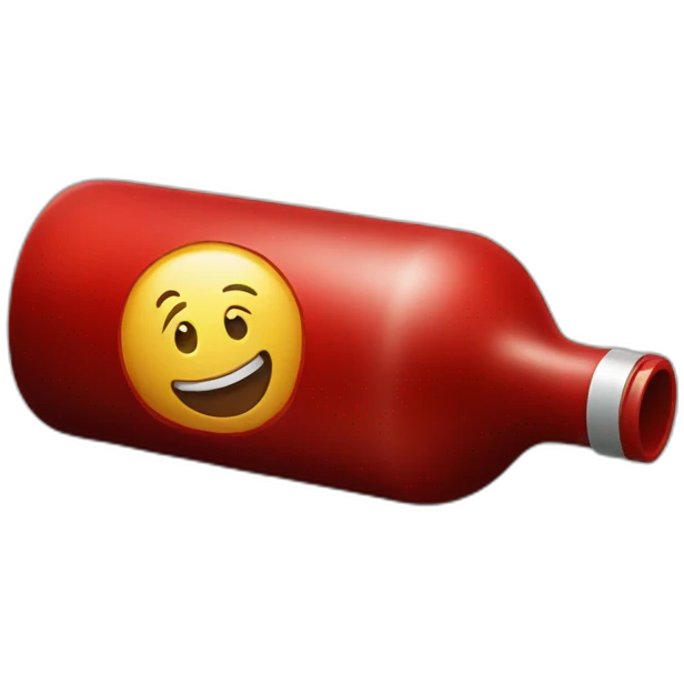 Red bottle lying on ground emoji