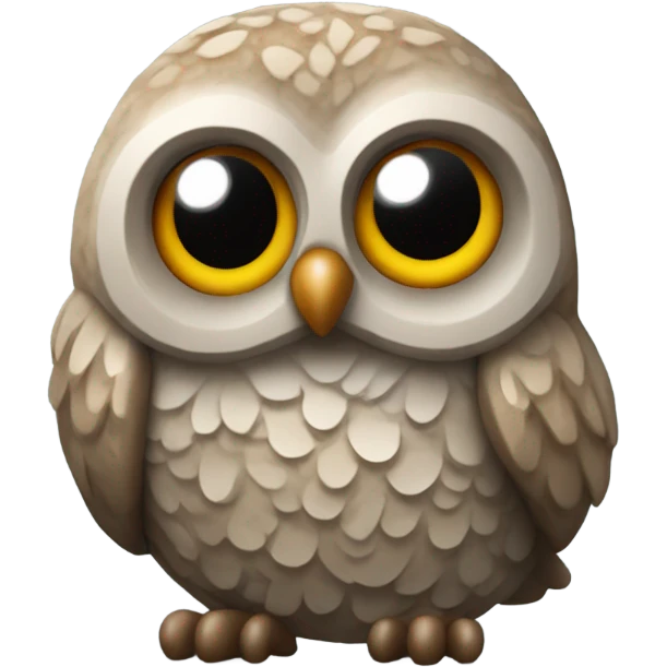 Rock shaped owl emoji