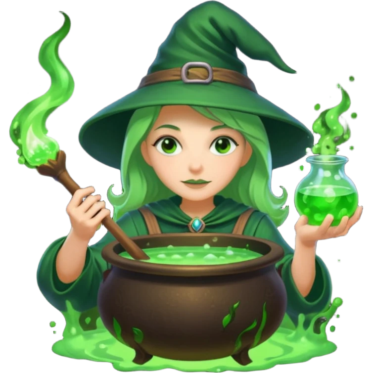 green witch cooking potion emoji