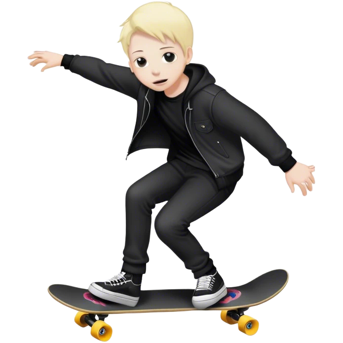 Gothic person riding a skateboard  emoji