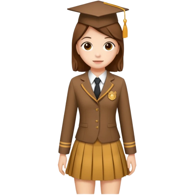 brown academia uniform with skirt emoji