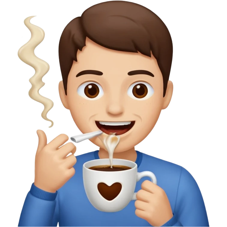 Spitting coffee while laughing emoji