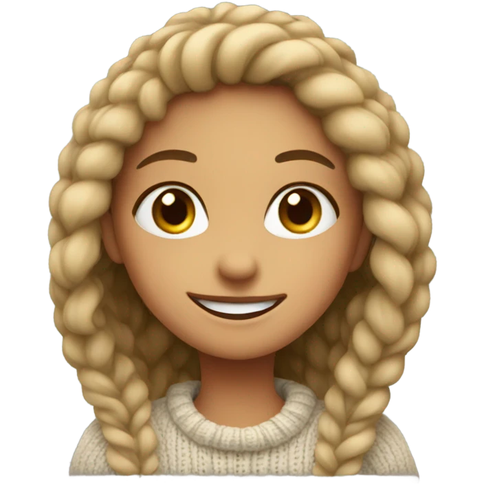 smiling girl in cozy sweater emoji