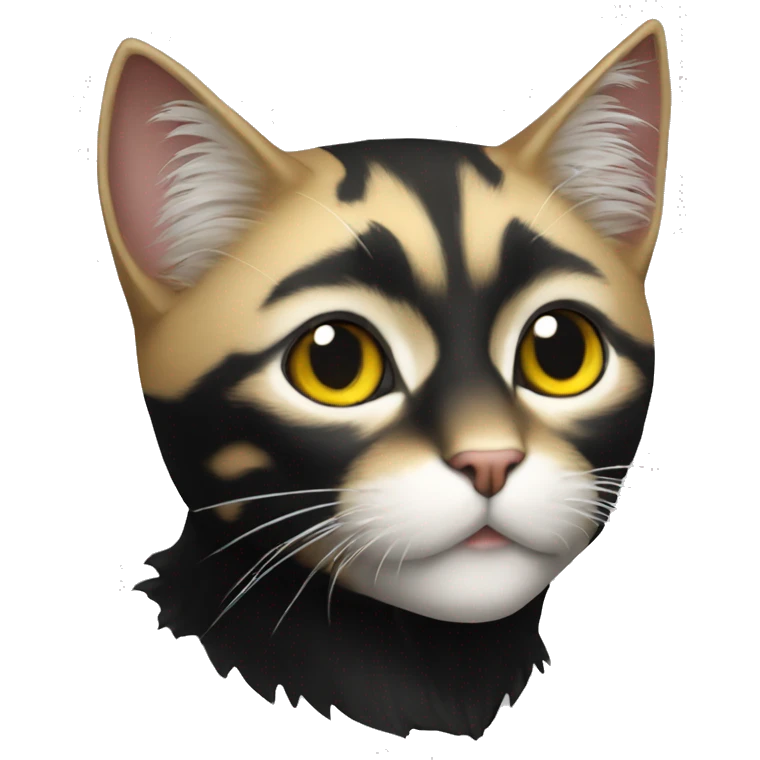 chat noir sur le dessus et blanc en dessous emoji