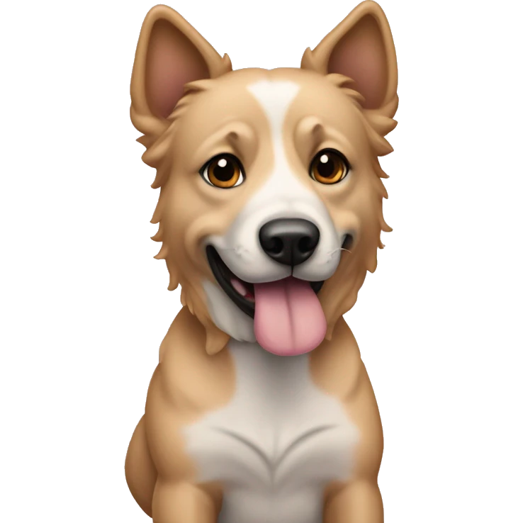 Perro salchica con un pastel emoji