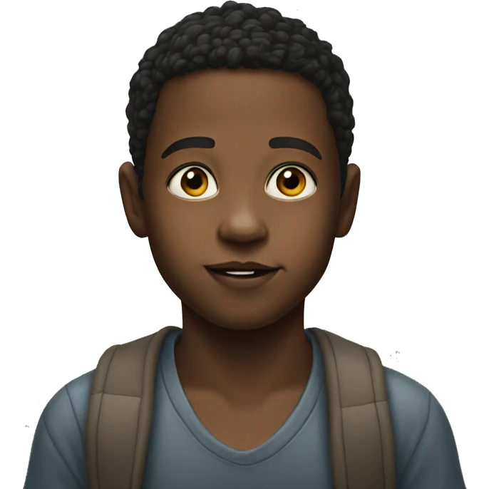 realistic portrait of a boy without words emoji