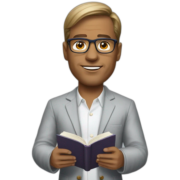 payton manning as a therapist holding a book wearing glasses emoji