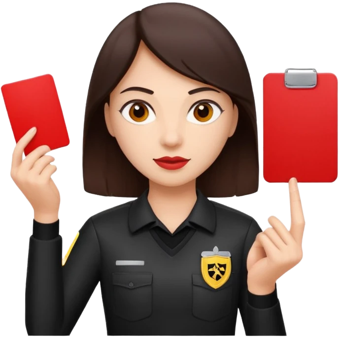Fille arbitre carte rouge emoji