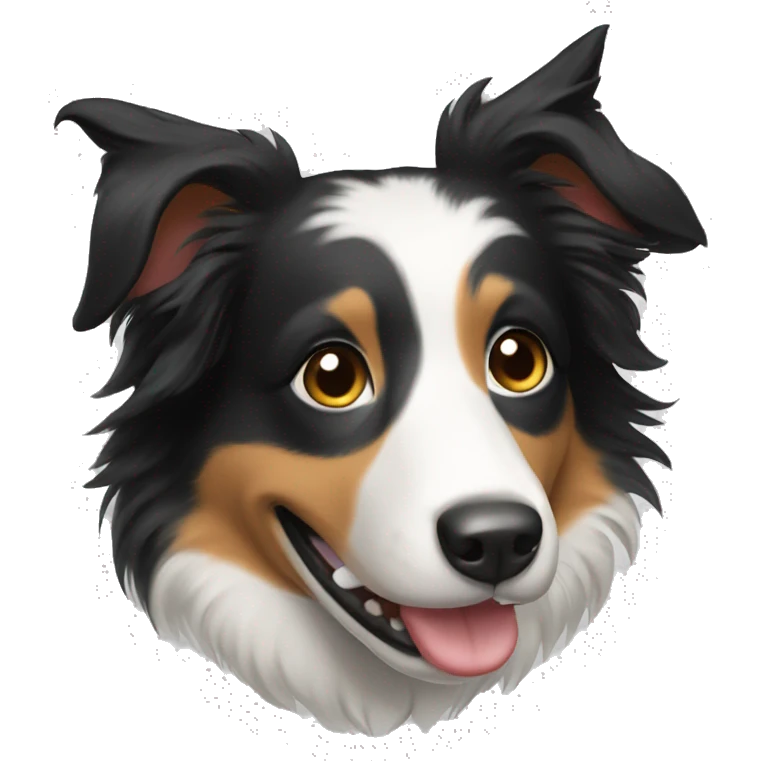 A border collie female smiling  emoji