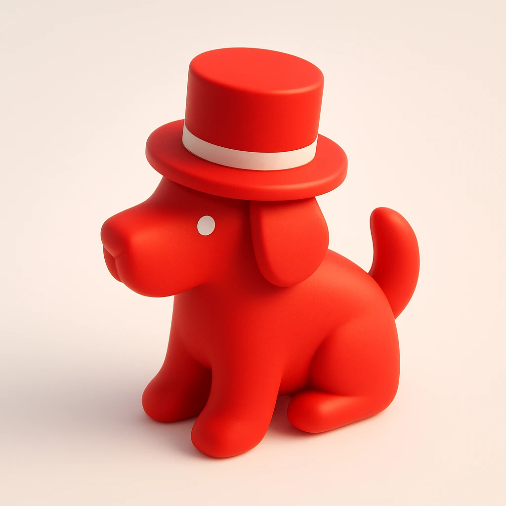 dog with tophat emoji