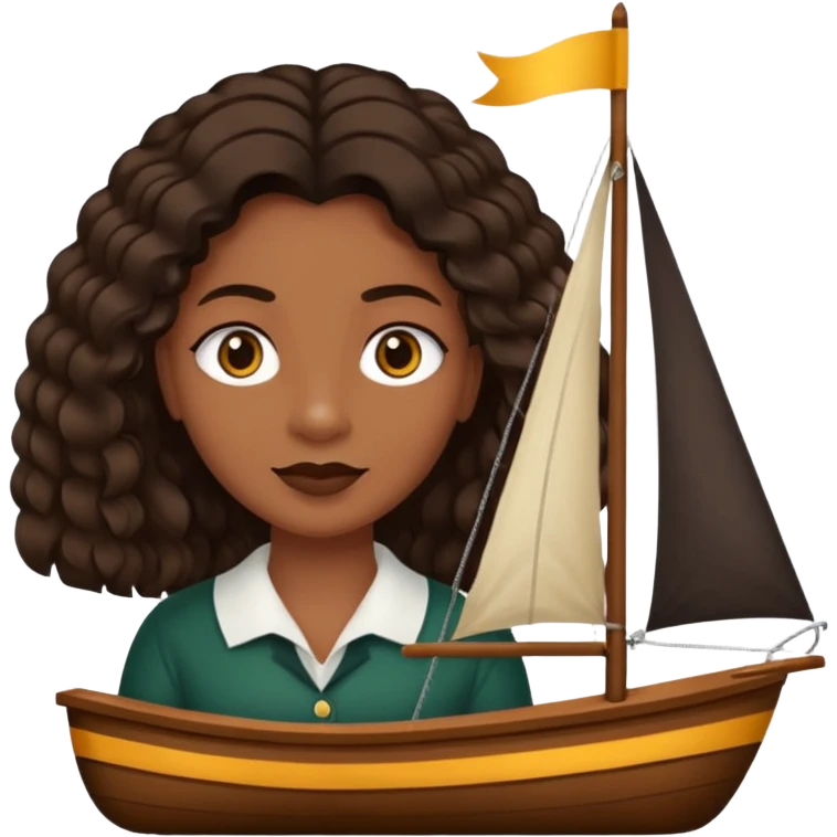 Crie um emoji que tenha o cabelo castanho médio, de cumprimento no peito, que tenha uma franja no tamanho da sobrancelha, com os olhos escuros e que use uma regata preta emoji