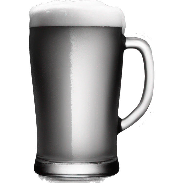 beer in black and white emoji