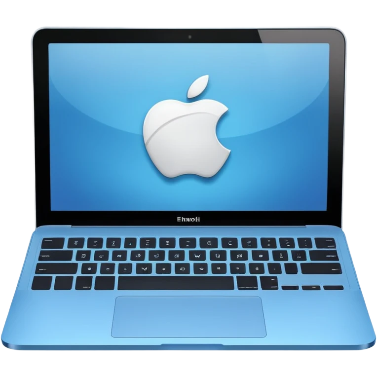 Apple laptop in sky blue emoji