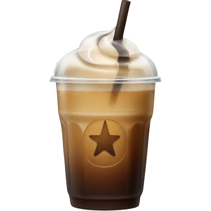 Starbuck ice coffee with ice cubes emoji