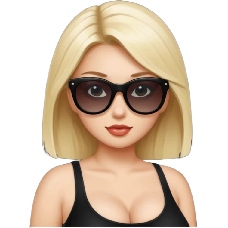 girl naked big boobs with sunglasses black emoji