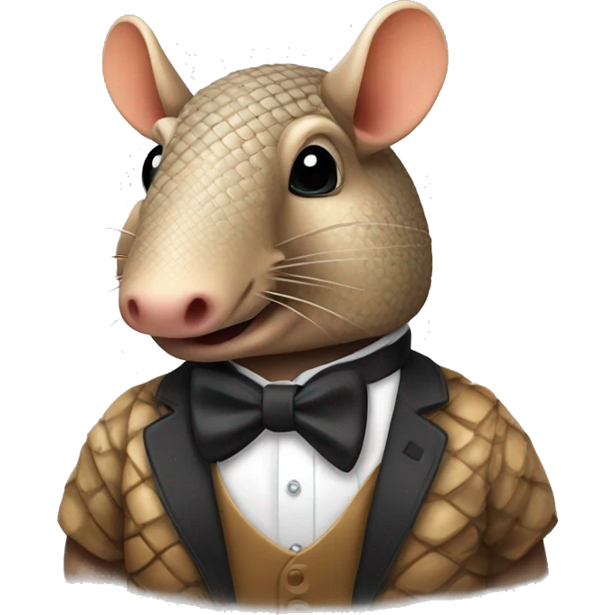 Armadillo wearing bow tie emoji