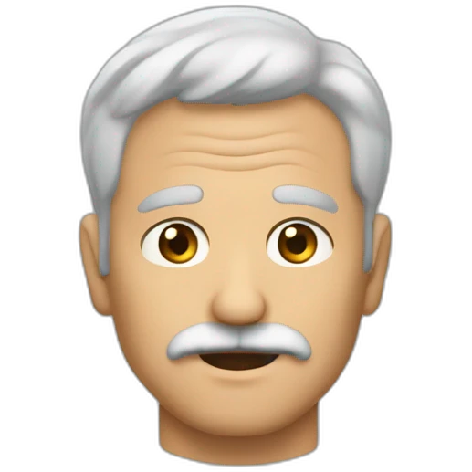Hombre de 67 años sin bigote con sin pelo emoji