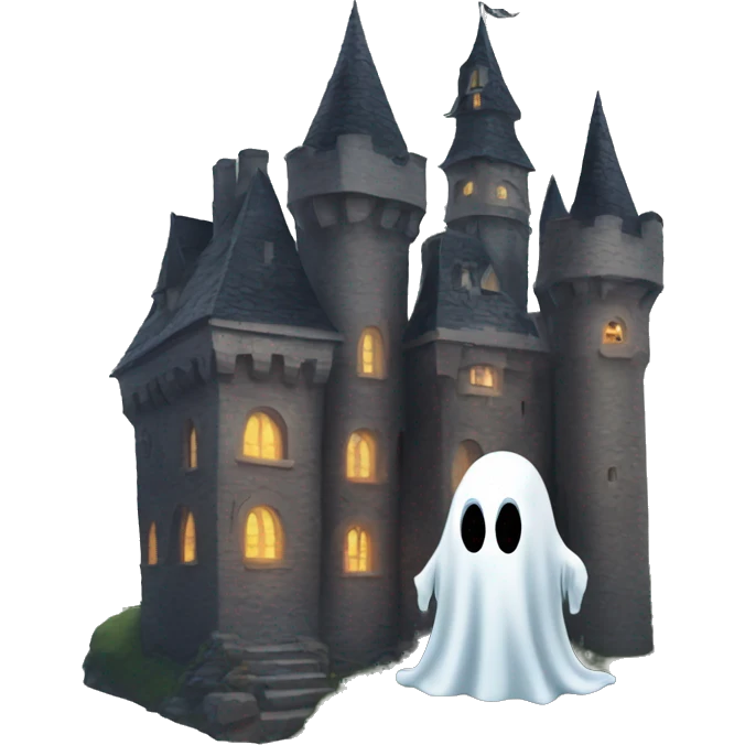 Ghost in the weird castle emoji