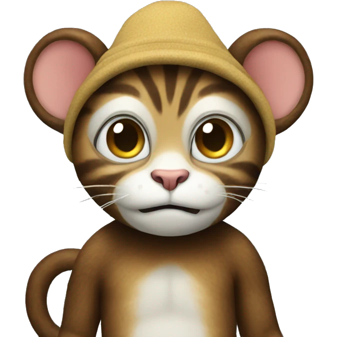 cat dressed as a monkey emoji
