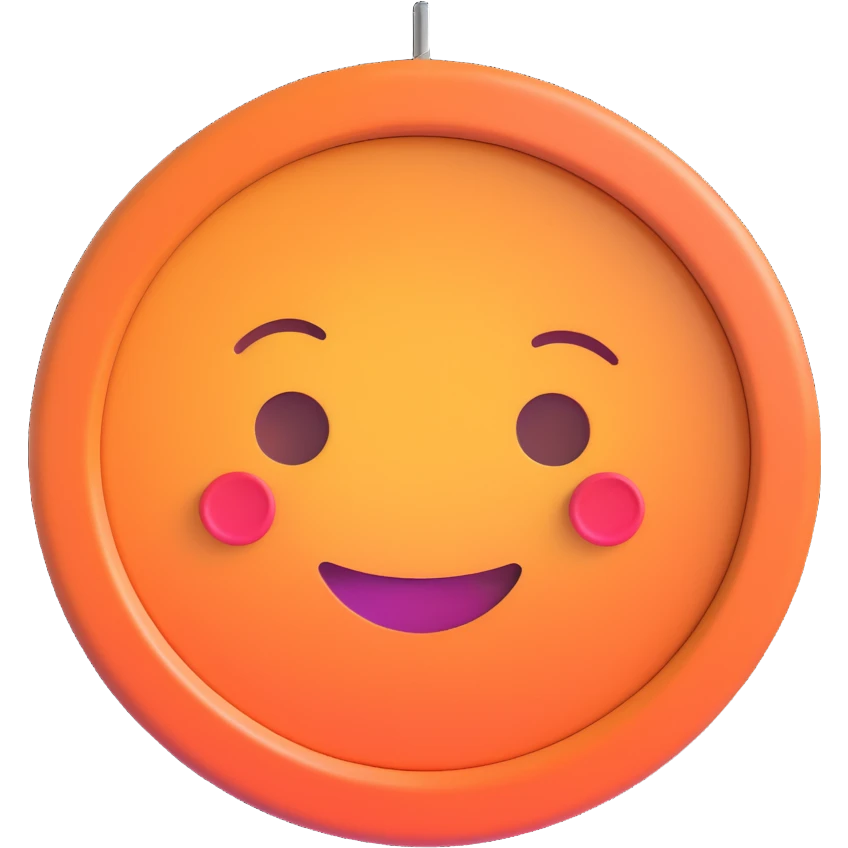 Accessories emoji depicting a button, zipper, or spool of thread with subtle gradients and a friendly expression emoji
