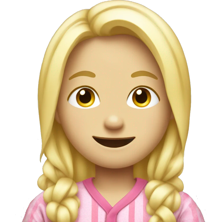 smiley face with blonde hair wearing pyjamas  emoji