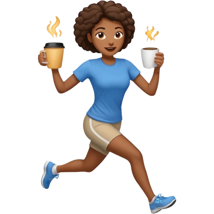 Morning Coffee Runner black woman  emoji
