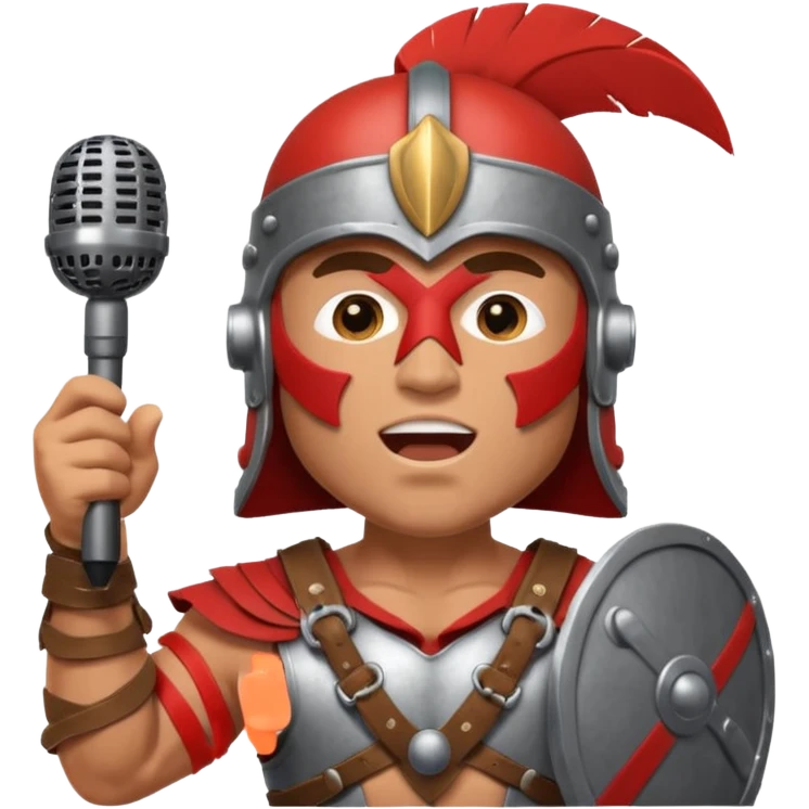 gladiator singing with micro emoji